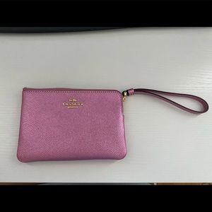 Coach wristlet - metallic pink small